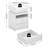 17.7"W Modern Style LED Nightstand With 2 Drawers,White Night Stand With Charging Station Sliding Top, Bedside Table For Living Room-1984764209
