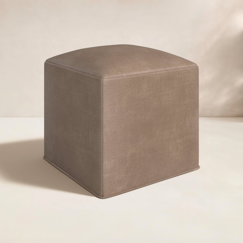 Cupertino Outdoor Leather Upholstered Cube Ottoman