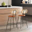 Ezrol 2-Piece Adjustable Height Stools Industrial Faux Leather With Back & Footrest-1647837566