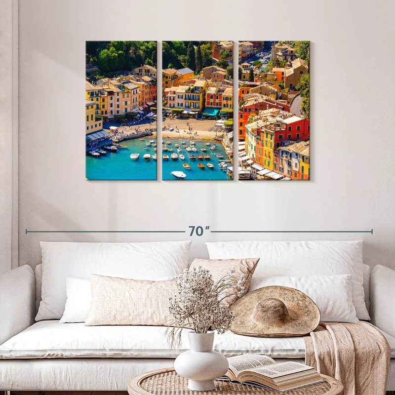 Kavia Portofino Fishing Town, 28" H x 45" W