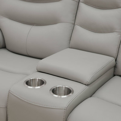 Gray Breathable Leather  Loveseat