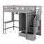Lit mezzanine simple avec bibliothèque, tiroirs, bureau et garde-robe-200271517