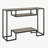 Rustic Oak And Black Console Table With 2 Shelves