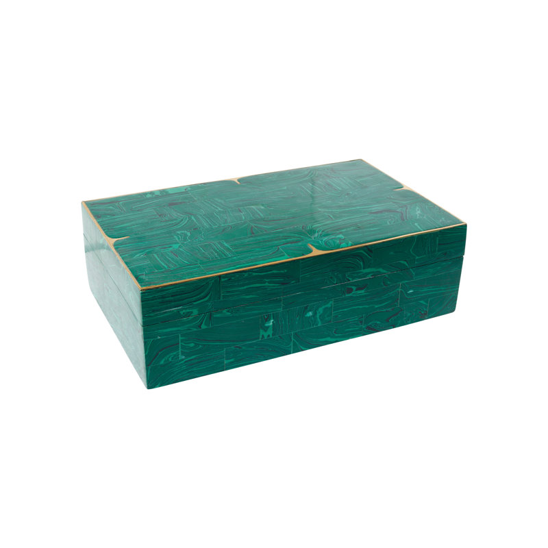 Orin Decorative Box, Green/Gold