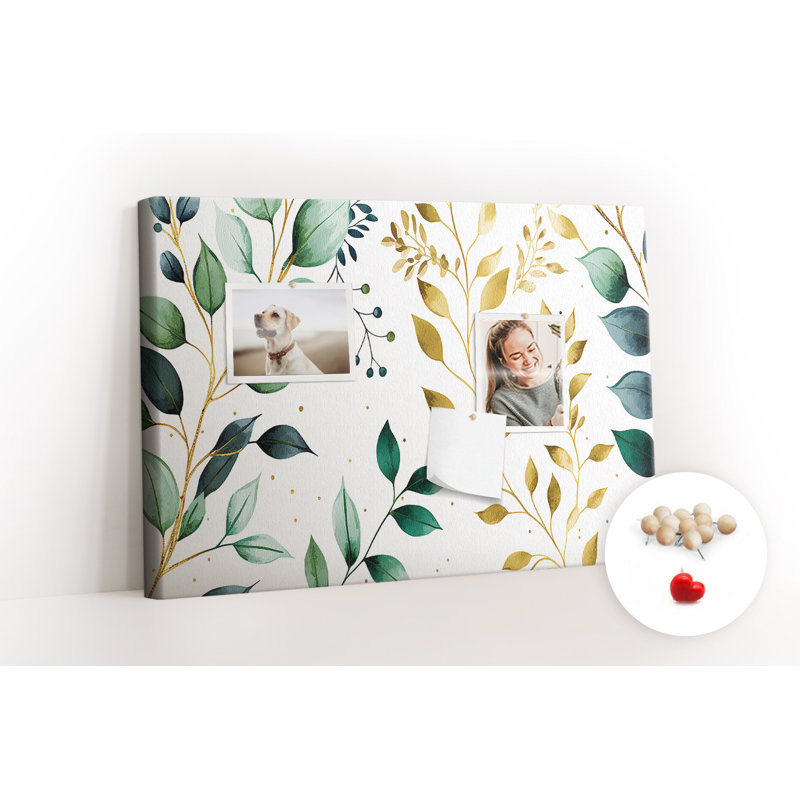Wall Mounted bulletin board print decorative wall pin board for wall decorative corkboard Floral pattern