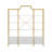 78 Inch 4 Tiers Bookshelf, Storage Cabinet Display Shelf, X Bar Gold Frame