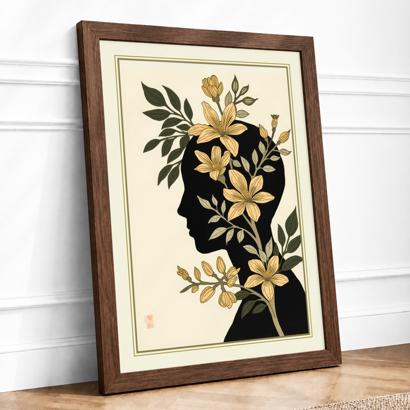 Mind in Bloom Botanical - Framed Print, A2 - 59.4 x 42.0 cm, Walnut