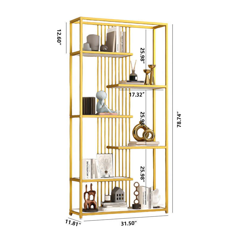 Étagère de rangement de luxe à plusieurs niveaux, présentoir à cosmétiques et armoire de présentation de bureau, Gold