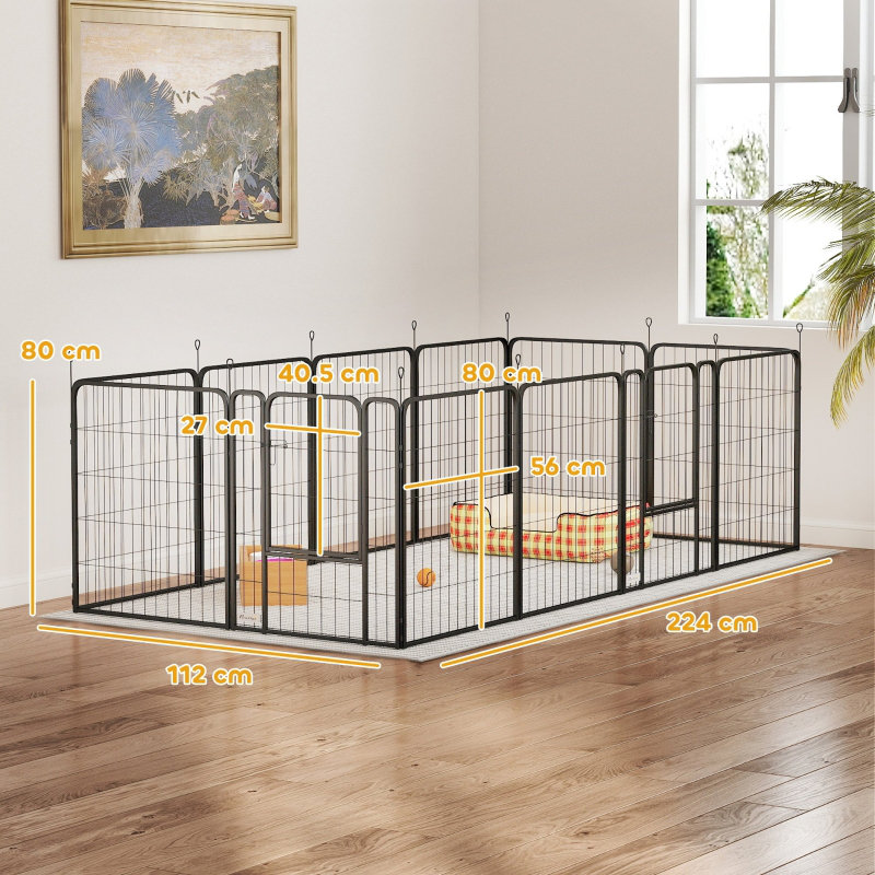Urbanpaw 80cm H Panel Steel Exercise Pen With Door