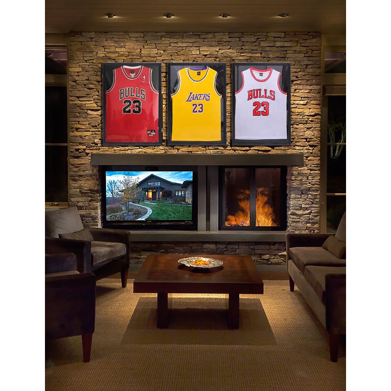 LED Sports Jersey Display Case with UV Protection & Pinboard, Acrylic Frame for Memorabilia (2 Pack)