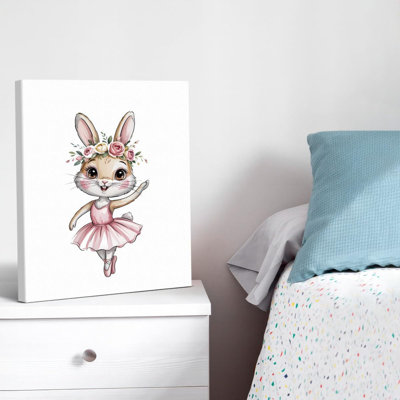 Mignon ballet lapin chambre d'enfant impression sur toile murale affiche de ballerine lapin décoration murale pour chambre d'enfant en bas âge chambre de filles chambre d'enfants salle de jeux 8 x 10 encadrée