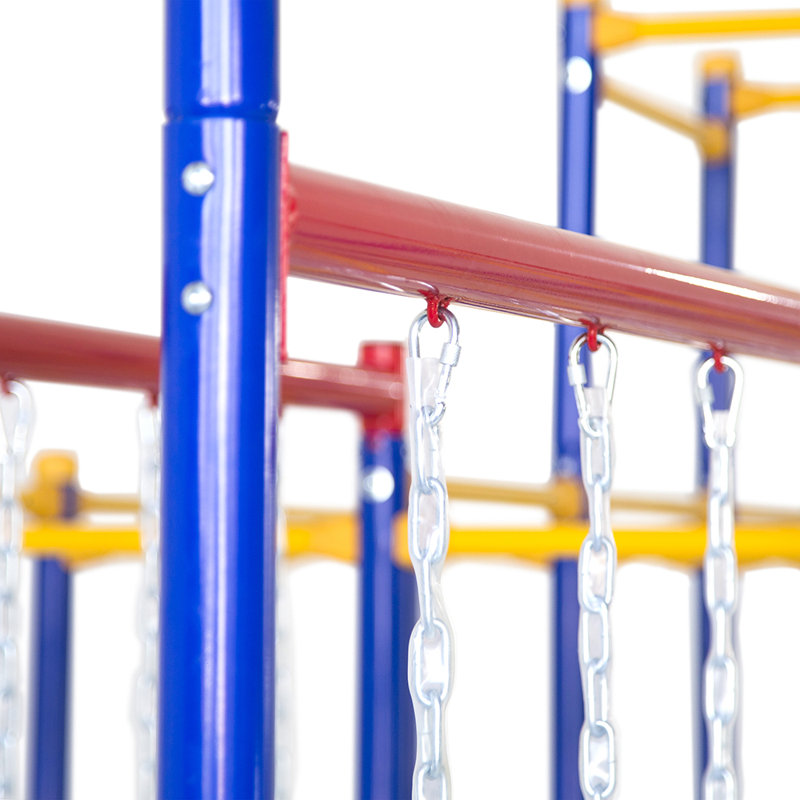 Activplay Modular Jungle Gym With Swing Set, Monkey Bars, Hanging Bridge, And Hanging Jungle Line Kit