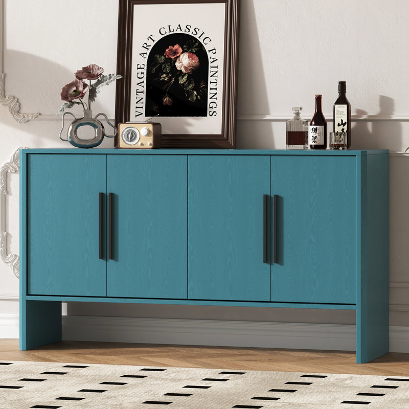 Buffet bleu antique avec de nombreuses options de rangement pour tous les besoins - usage intérieur