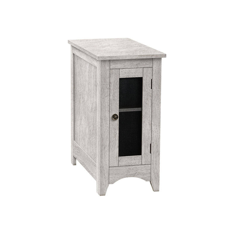 Table d'appoint étroite avec rangement, parfaite pour le salon et la chambre à coucher, peu encombrante et élégante.
