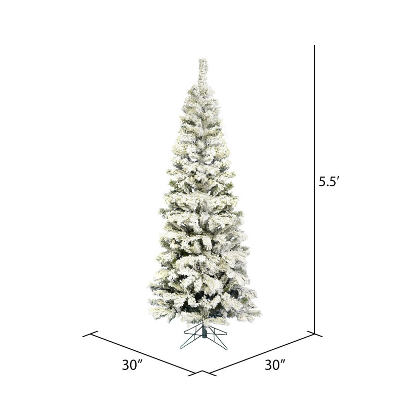 Flocked Pacific Pine 7.5' White Christmas Tree, 7.5' H