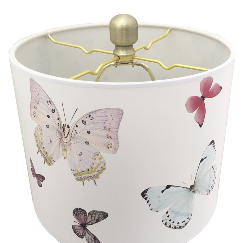 Lampe en cristal 28 po, Laiton antique