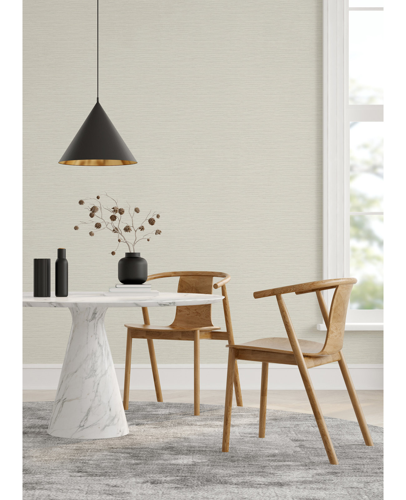 Harwell Vinyl Wallpaper Roll, White