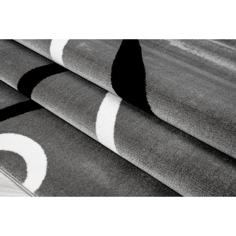 Joey Abstract Indoor Rug, Rectangle 3'11"x 5'3"