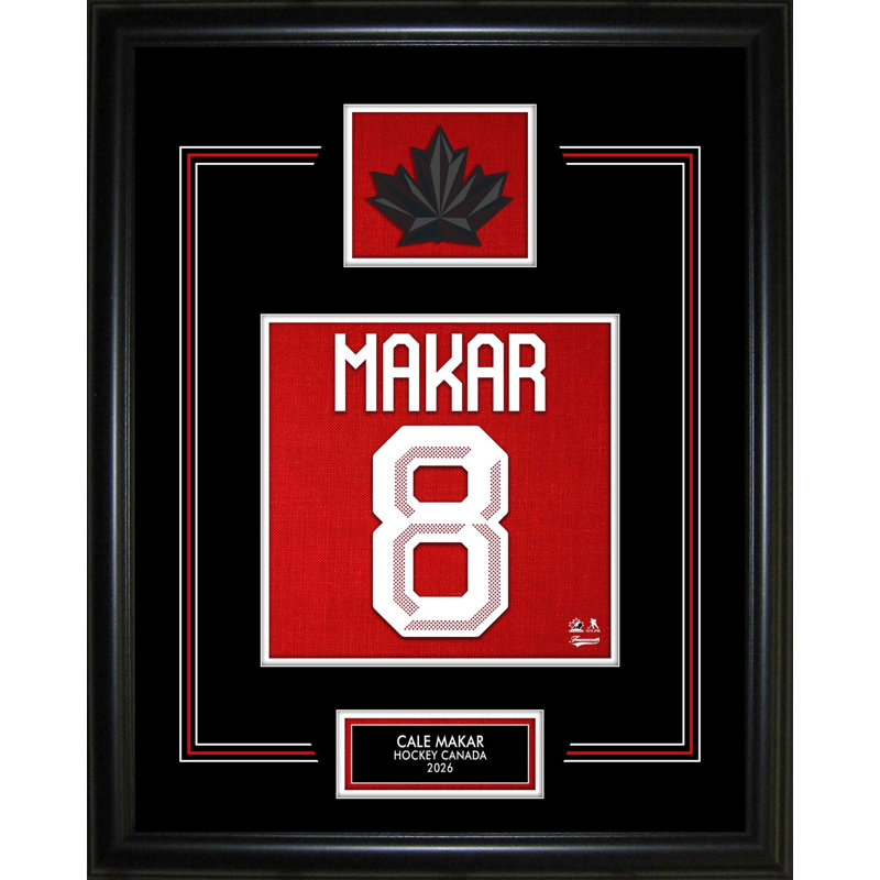 Numéro de chandail Cale Makar encadré 16 x 20 Hockey Canada 2026