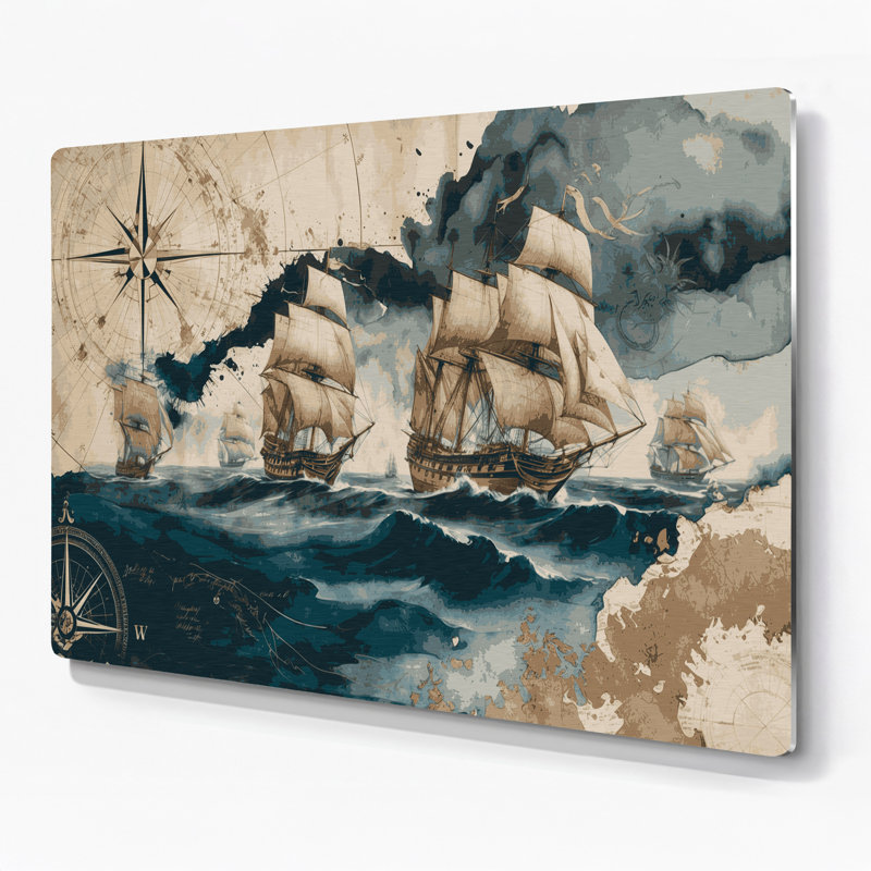 Art mural en métal nautique, H 11 po x l 14 po