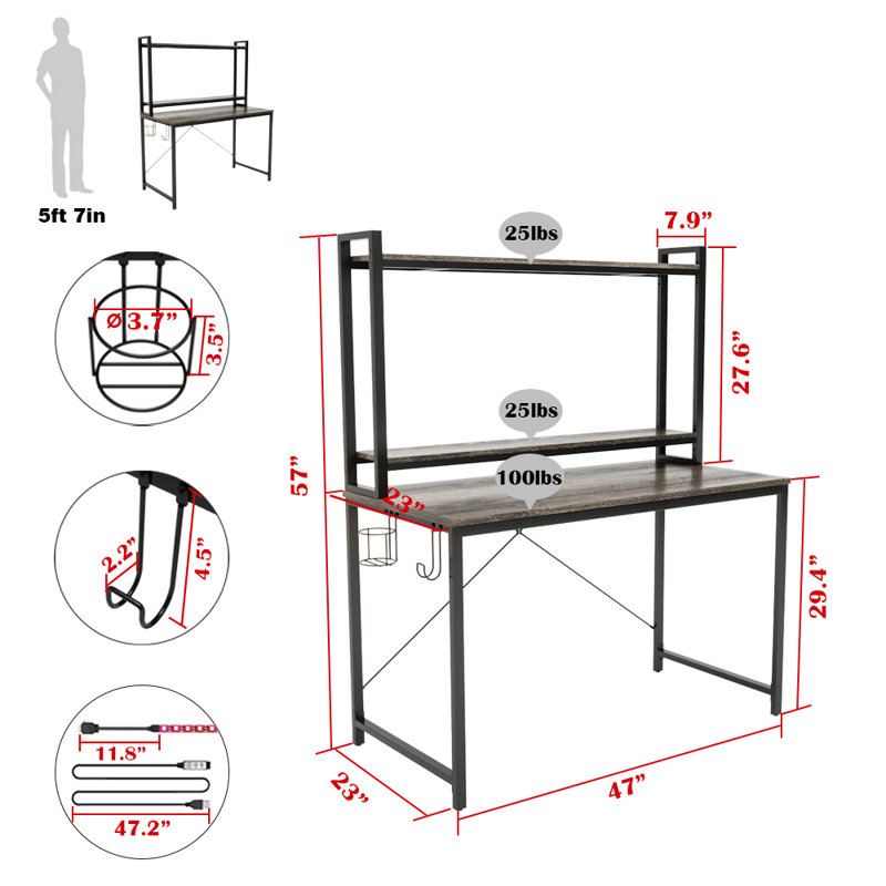 Bureau de jeu Alaia, Gris