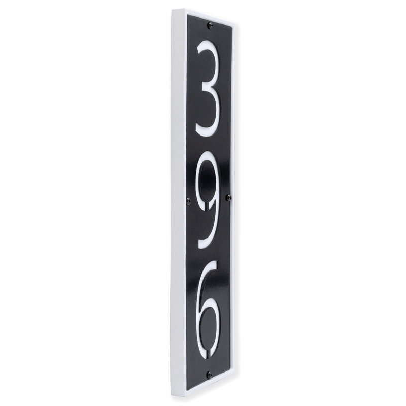 Rectangle Wall Plaque, White/Black, Yes