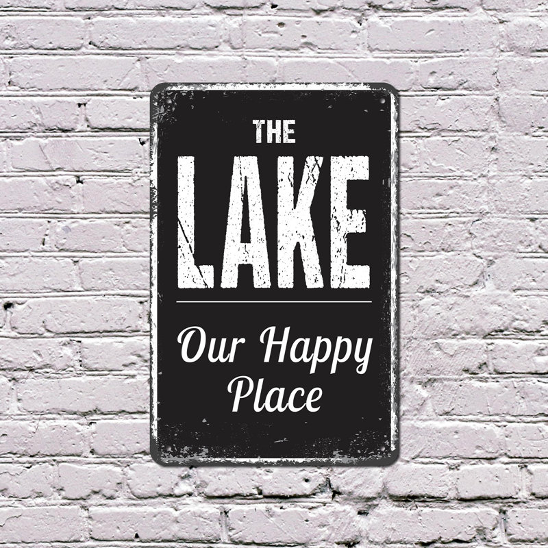 Panneau en plastique The Lake Our Happy Place 11 po x 17 po