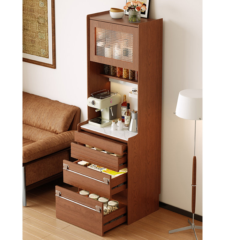 Chinese Antique Style Dining Sideboard Solid Wood Against The Wall All-In-One Storage Storage Cabinet