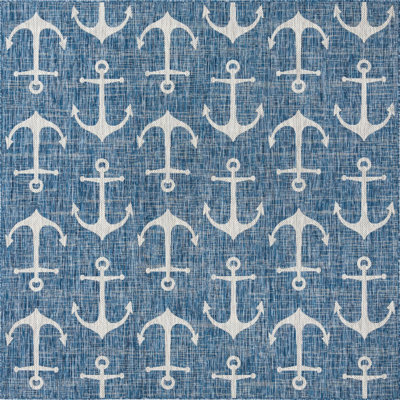 Glidden Geometric Power Loom Polypropylene Plastic Rug