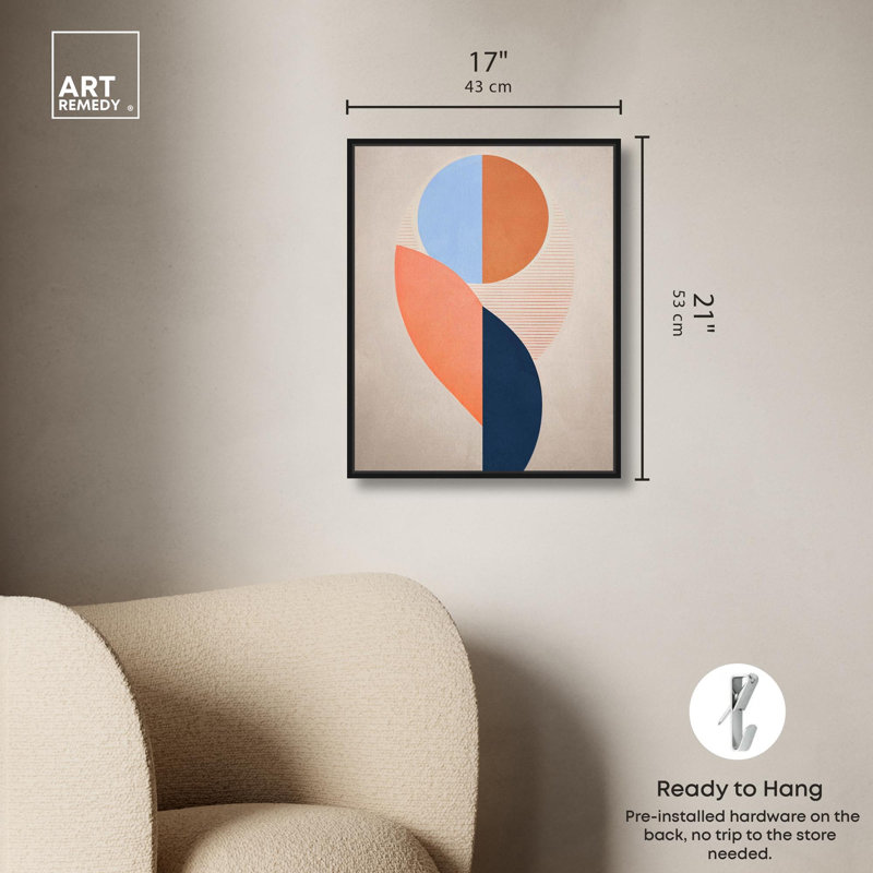 «Passing Time Canvas Modern Midcentury» par Art Remedy, H 21 po x l 17 po, Cadre flottant noir