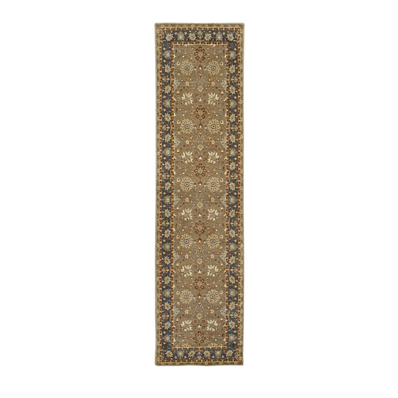 Tapis beige en laine noué à la main Charmant Frankee