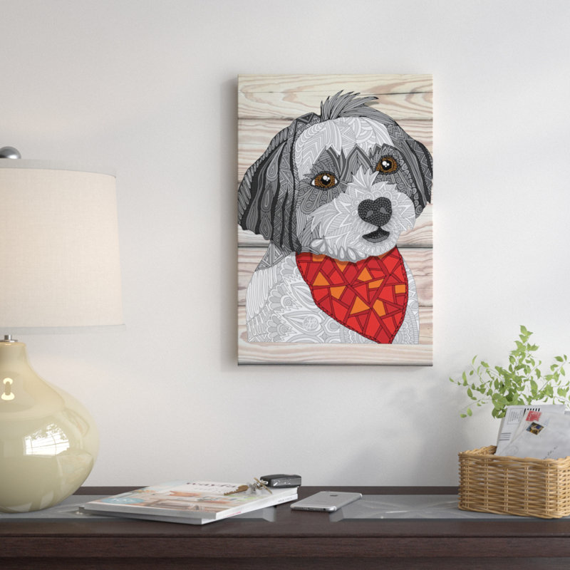 Max, le havanais, impression sur toile tendue, H 40 po x l 26 po x P 1,5 po, Papier d'art encadré noir, Pas de tapis