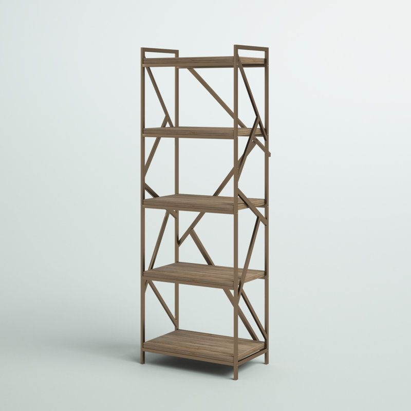 Bibliothèque étagère en métal l 25 po Derwood, (Cinq tablettes) H 72 po x l 25 po x P 16 po