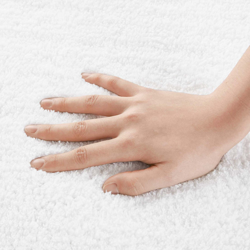1 PCS 100% Cotton Tufted 3000 GSM Reversible Bath Rug, 30" L x 20" W, White
