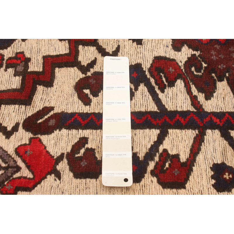 Tapis ivoire en laine noué à la main de conception unique 6 pi 3 po x 8 pi 10 po Jkwan