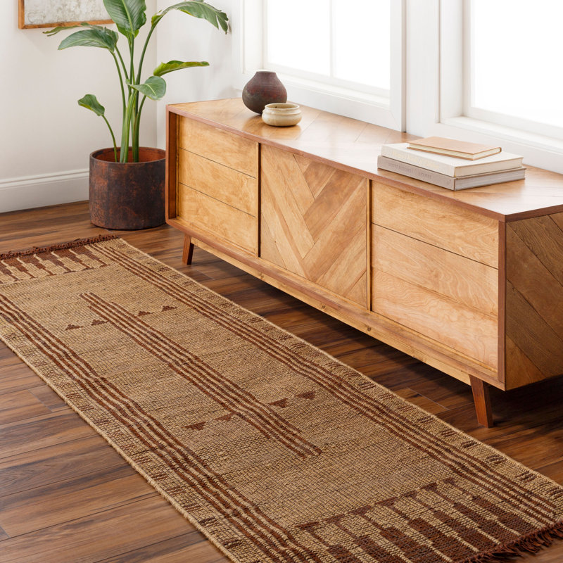 Tapis oriental brun / brun clair Alfi, Tapis de couloir 2 pi 6 po x 8 pi