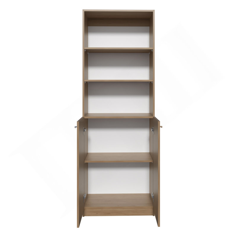 Bibliothèque 2 portes avec tablettes supérieures
