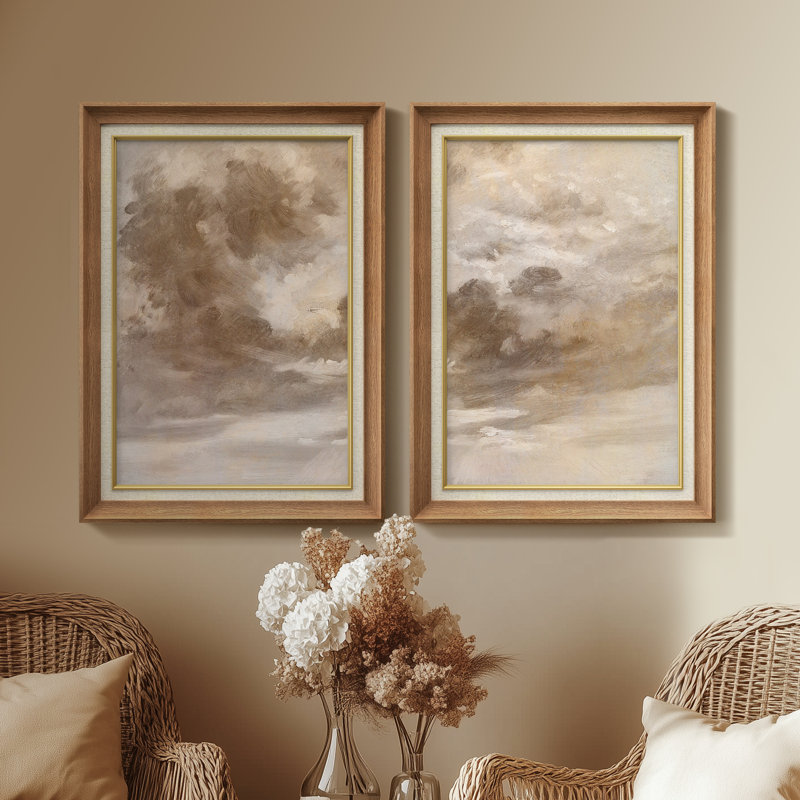 Ensemble de 2 œuvres d'art abstraites encadrées de qualité supérieure sur toile de qualité supérieure avec cadre de 26 po x 36 po
