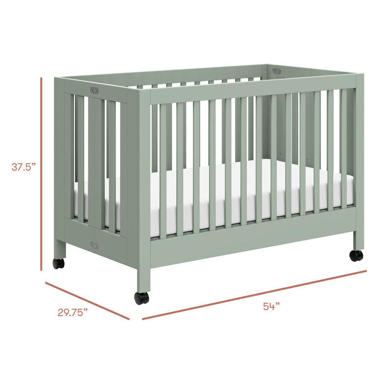 Maki 2-in-1 Convertible Portable Crib, Green