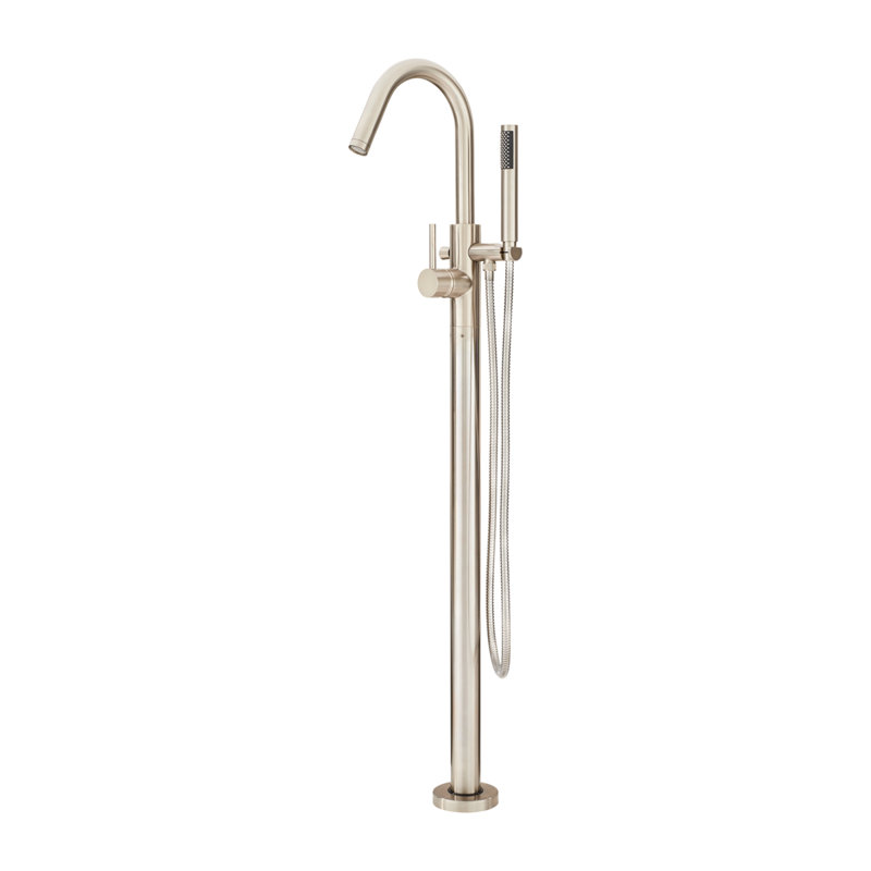 Single Handle Floor Mounted Freestanding Tub Filler Trim, Brushed Nickel