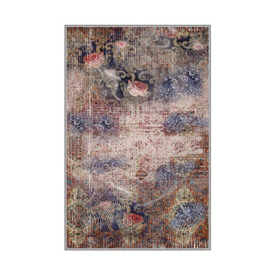 Antibacterial Hall Carpet (2.6 x 6.6 Ft) | 100% Polyester, 0.4 in Pile Height | Non-Slip PVC Dot Underside, Machine Washable | 3D Digital Printing, Durable & Stylish for Entryways, Living Rooms & More