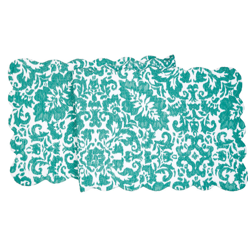 Malviya Madison Aqua Cotton Table Runner
