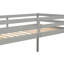 Lit mezzanine bas simple en bois massif avec escalier de rangement main courante-796357218