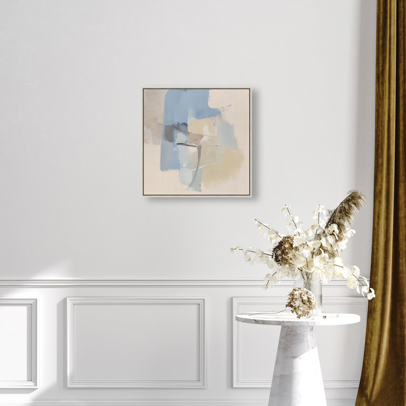 Clouded Calm II Canvas Abstract Print by Oliver Gal, Black Frame, 12 x 12, 21"H x 21"W, Silver Frame