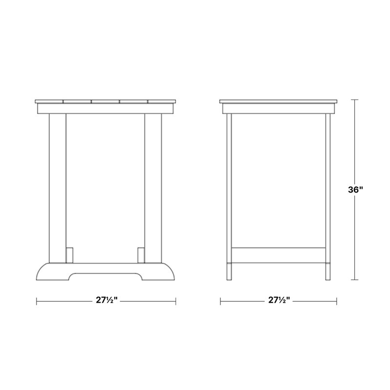 Heritage Patio Counter Table, Cardinal Red/Black