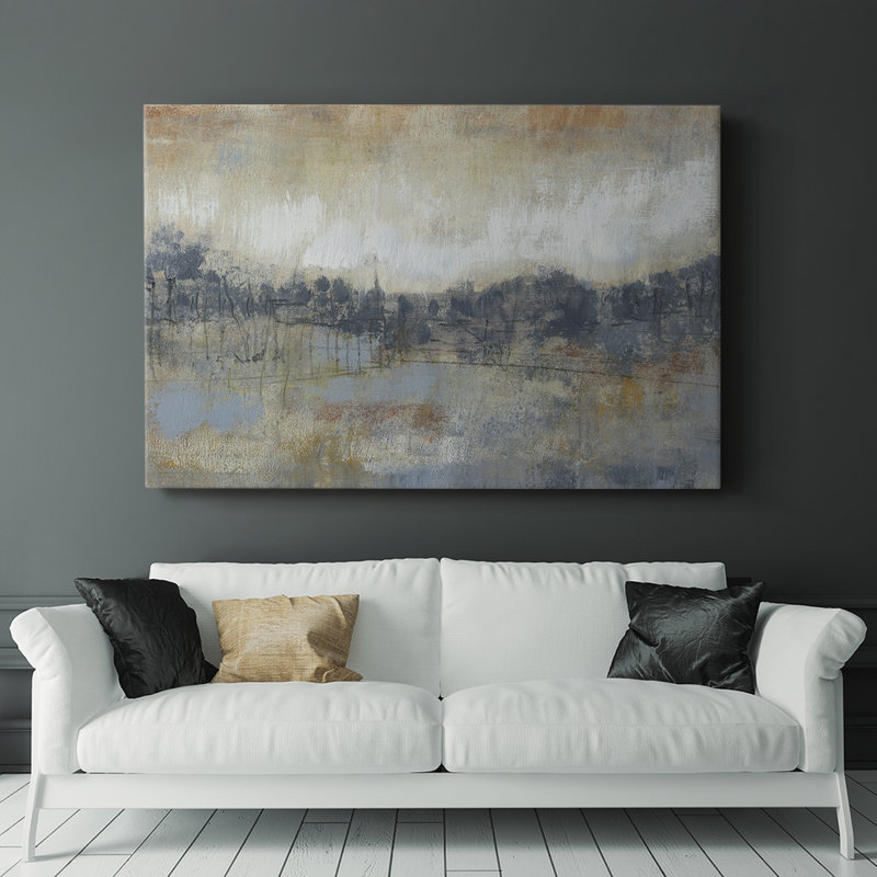 Cool Grey Horizon I -Galerie enveloppée Cavas, H 32 po x l 48 po