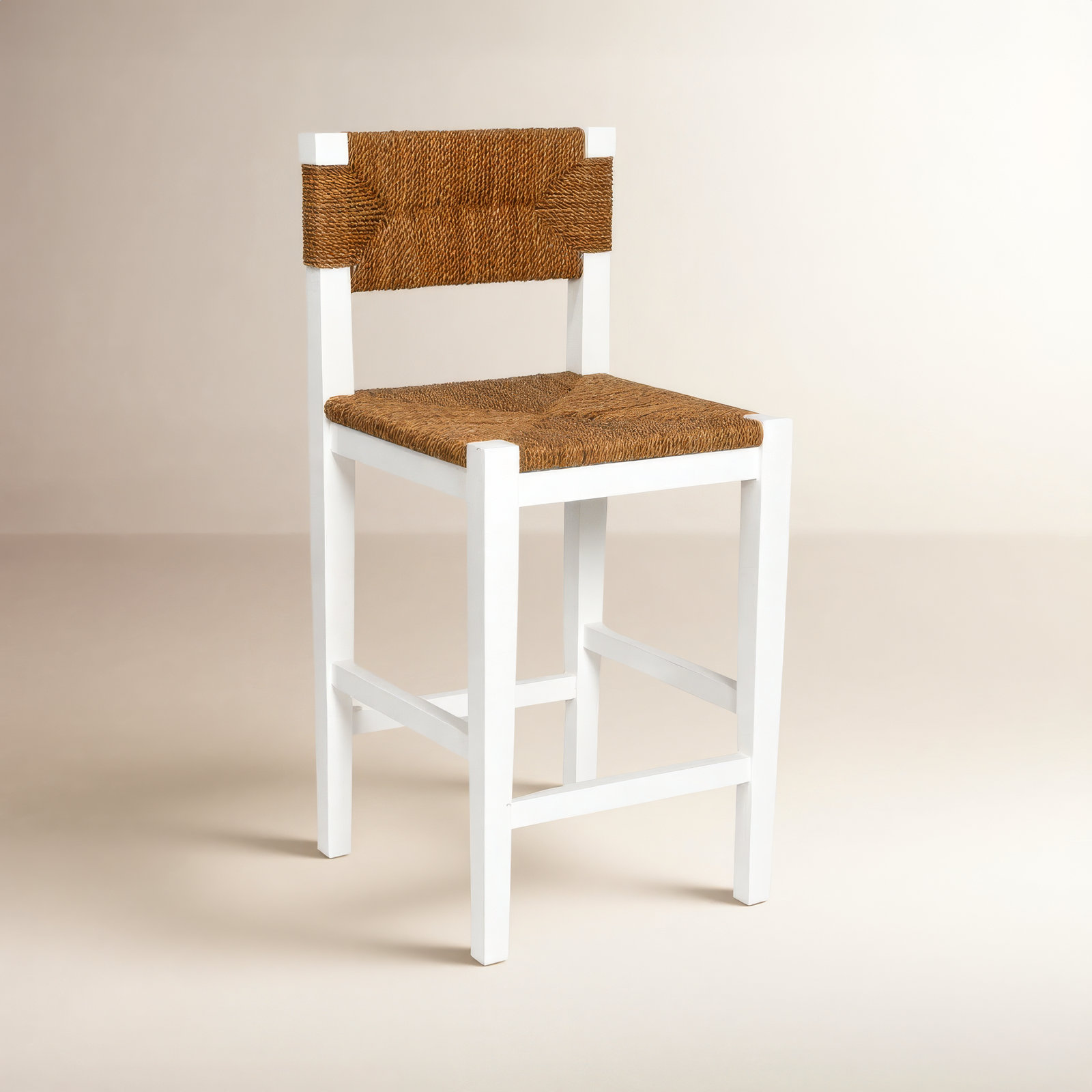 Willowbrook 25" Bar Stool, Matte White Stain