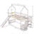 Twin over Twin House Bunk Bed with Convertible Slide,Storage Staircase-91054556
