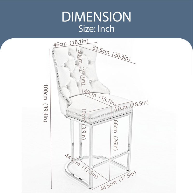 Tabouret de bar 26 po Jendayi, Bleu clair