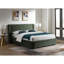 Grand lit en chenille vert foncé Cheryl (aucun outil requis pour l'assemblage)-535802484